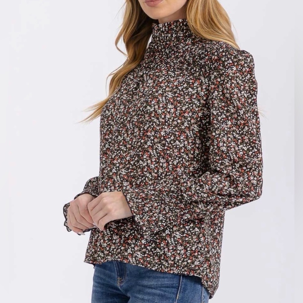 Floral High-Neck Women's Top